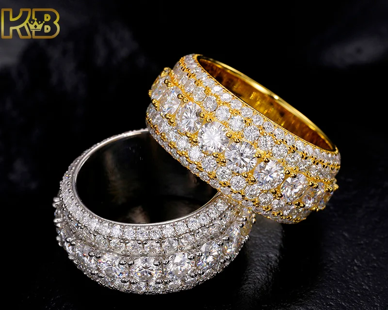 Anello in argento sterling vvs iced out moissanite uomo e donna_voghion.com