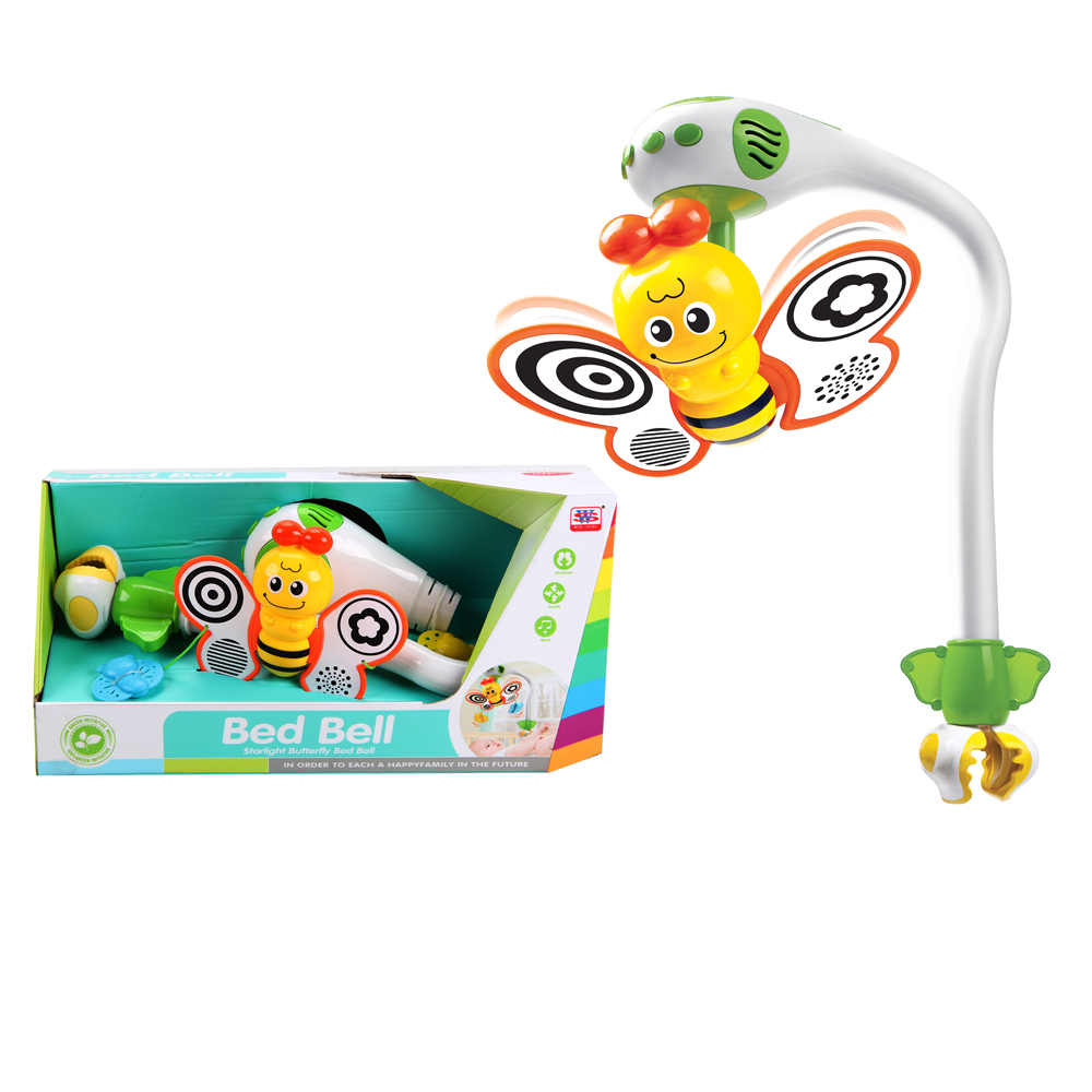 Оптовая продажа, игрушка для младенцев в виде милой пчелы, колокольчик, мягкая подсветка для кровати, музыкальная Мобильная игрушка для детской кроватки