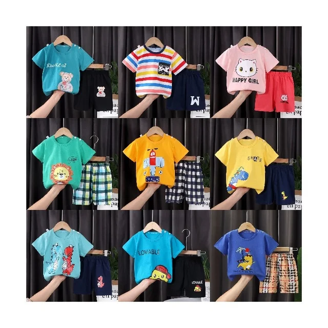 New Summer comfort Cotton Short Sleeve Toddler Set Girls Boys Children's Clothing Two Sets