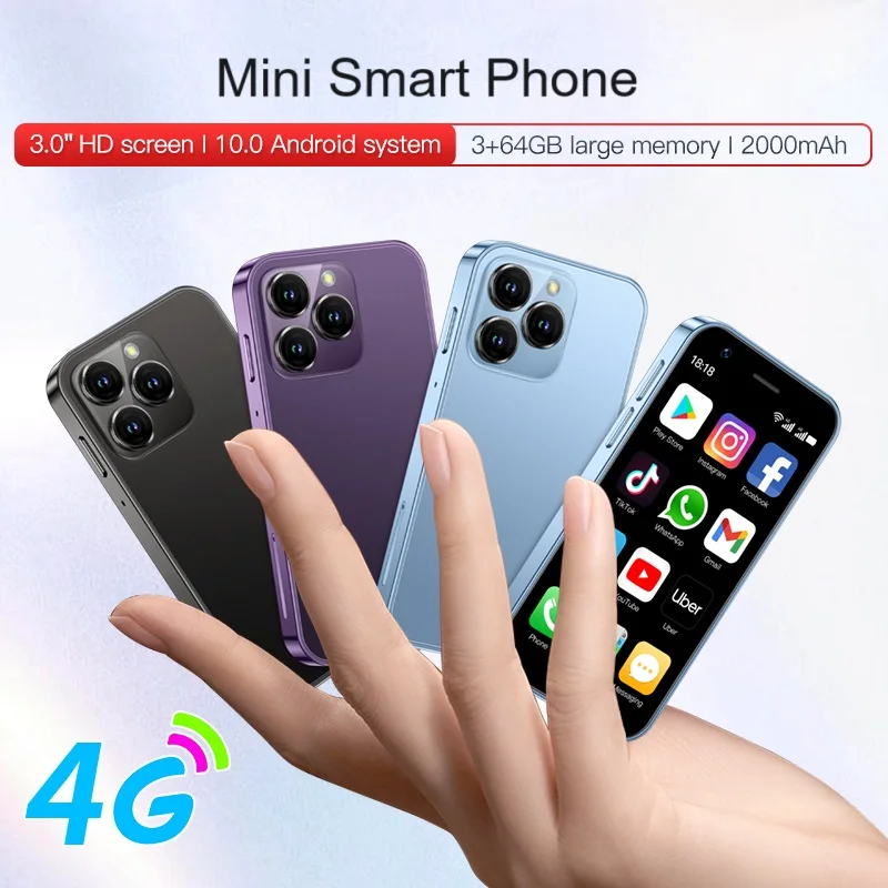 Smartphone Miniature SOYES Mini XS16 – Écran 3" – Android 10 – 4G Dual SIM – 16 Go + 2 Go RAM – Débloqué – Idéal Comme Téléphone De Secours Ou Touriste