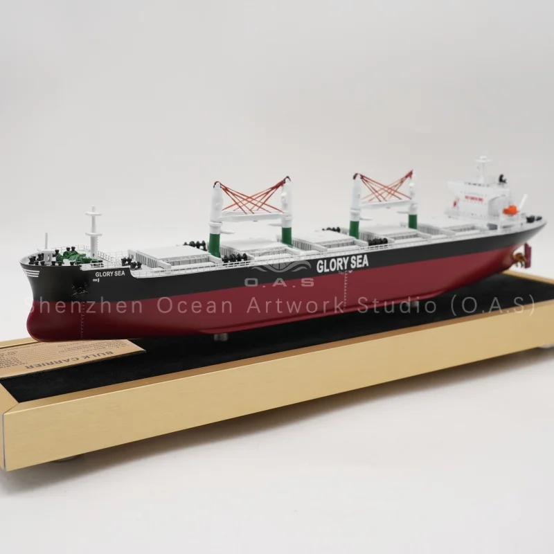 Highly simulated bulk carrier model displays professional shipbuilding model details and complete parts of a ship model.It accurately restores boat draft model data and standard ship measurements model, showing real marine vessel structures.Crafted with fine workmanship and premium materials, it serves as ideal exhibition display, teaching aid, office ornament and maritime business gift.We support custom colors, logos and scales. As a reliable manufacturer, we provide stable quality and bulk customization for shipping companies and maritime institutions.Amber@vesselmodel.com Tel: +86 18038048785