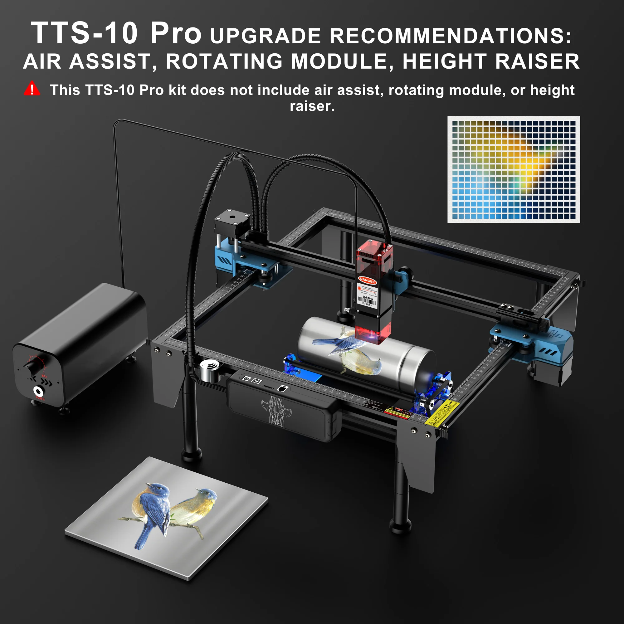 TWOTREES Creality TTS 10W Laser Keyboard Engraving Machine Hat Clips Laser Engrave and Cutting Machine for Controller Tumbler