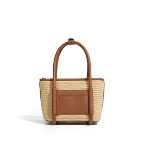 China Customized New Fashion Ladies Shoulder Crossbody Bags High Quality Straw Women Beach Tote Handbags