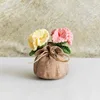 Bolsa de la suerte doble, color rosa clavel y amarillo.