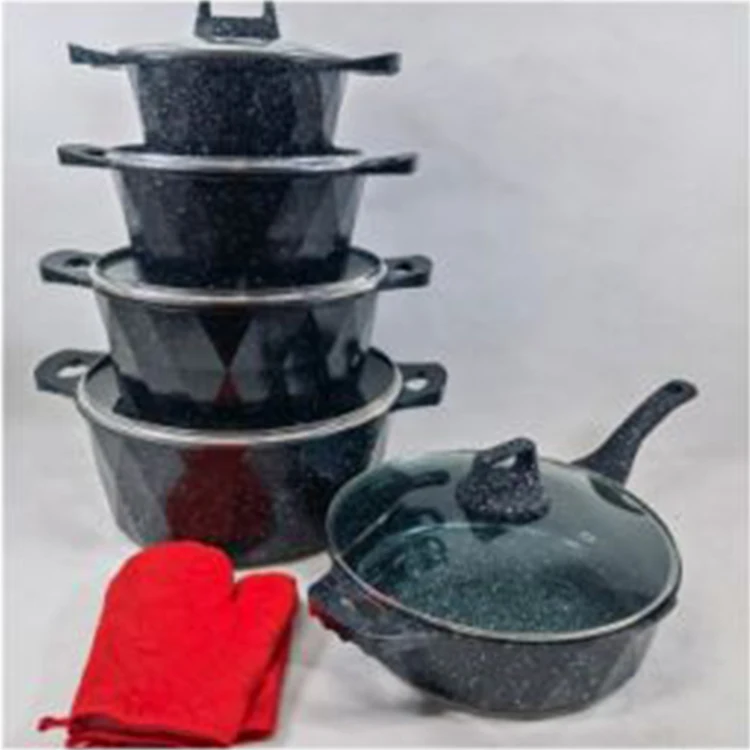 Aluminum Cooking Pot Set Germany Designed Non Stick Granite Coating 21PCS  Dessini Die-castig Cookware Sets Non-stick White/green Available 