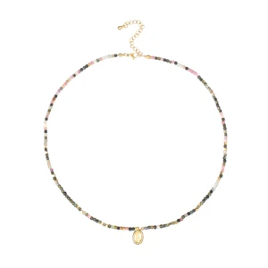 High Quality Stainless Steel Summer Eye Pendant Necklaces Colorful Stones Gold Plating for Party Natural Stone Jewelry Series