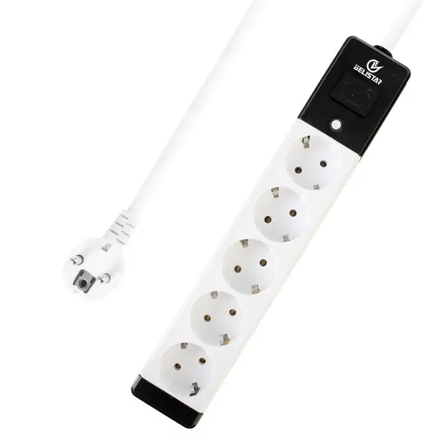 EU standard 5 outlet Extension Electric power socket with switch extension power strips