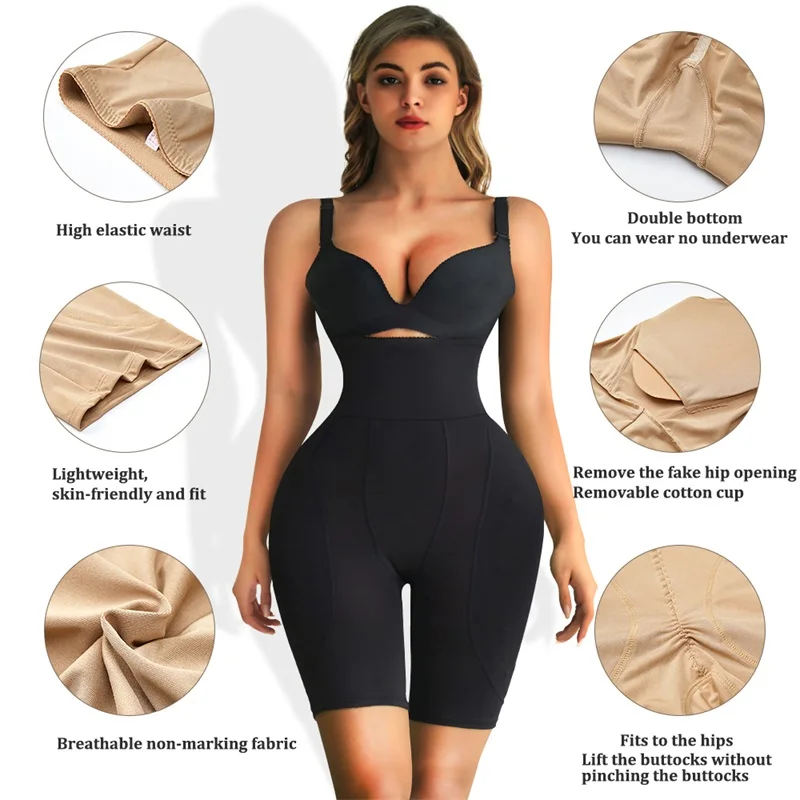Wholesale Women's Plus Size Padded Buttocks Butt Body Shaper With Hip Pads