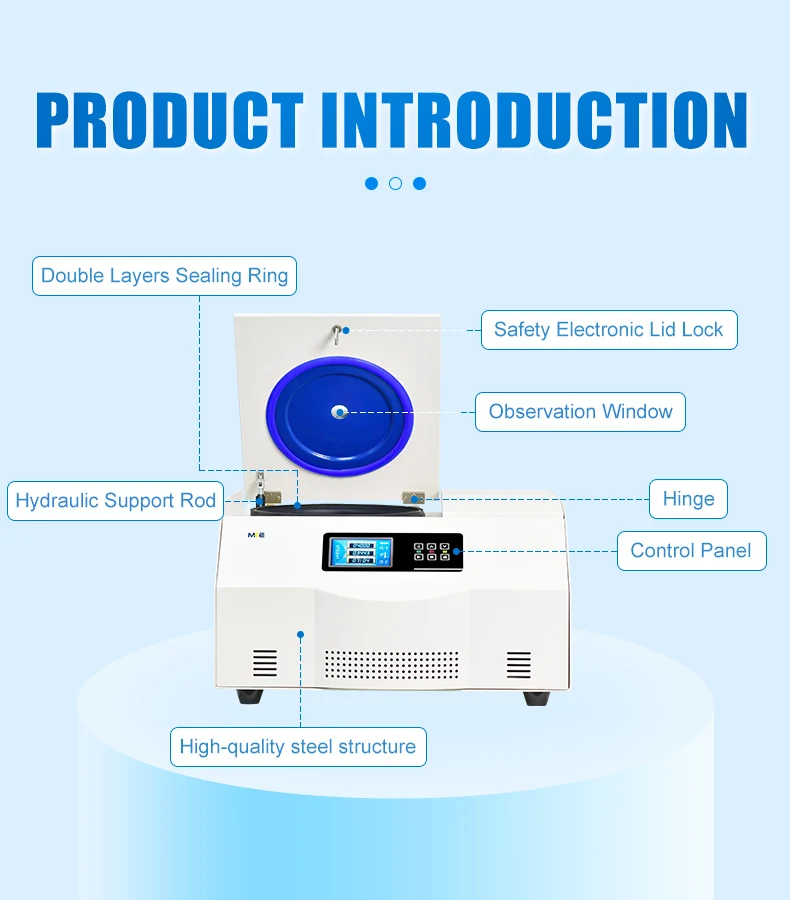 Compact Tabletop High Speed 16500rpm Laboratory Refrigerated Centrifuge with Microcomputer Control and Low Noise