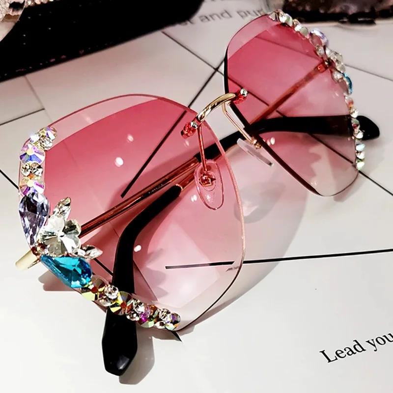 Gafas de sol cuadradas de lujo para mujer, anteojos de sol con  incrustaciones de diamantes, Retro, lujosos y a la moda - AliExpress
