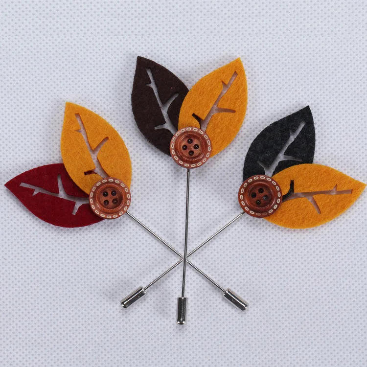 Китайская фабрика поставка металлических булавок для лацканов кожаных листьев оптовая