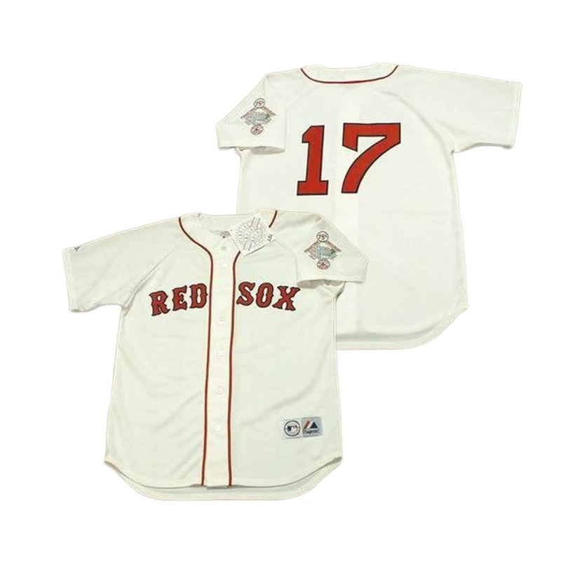 Wholesale Men's Boston 17 Marty Barrett 18 Johnny Damon 19 Fred Lynn 20  Kevin Youkilis Throwback Baseball Jersey Stitched S-5xl From m.