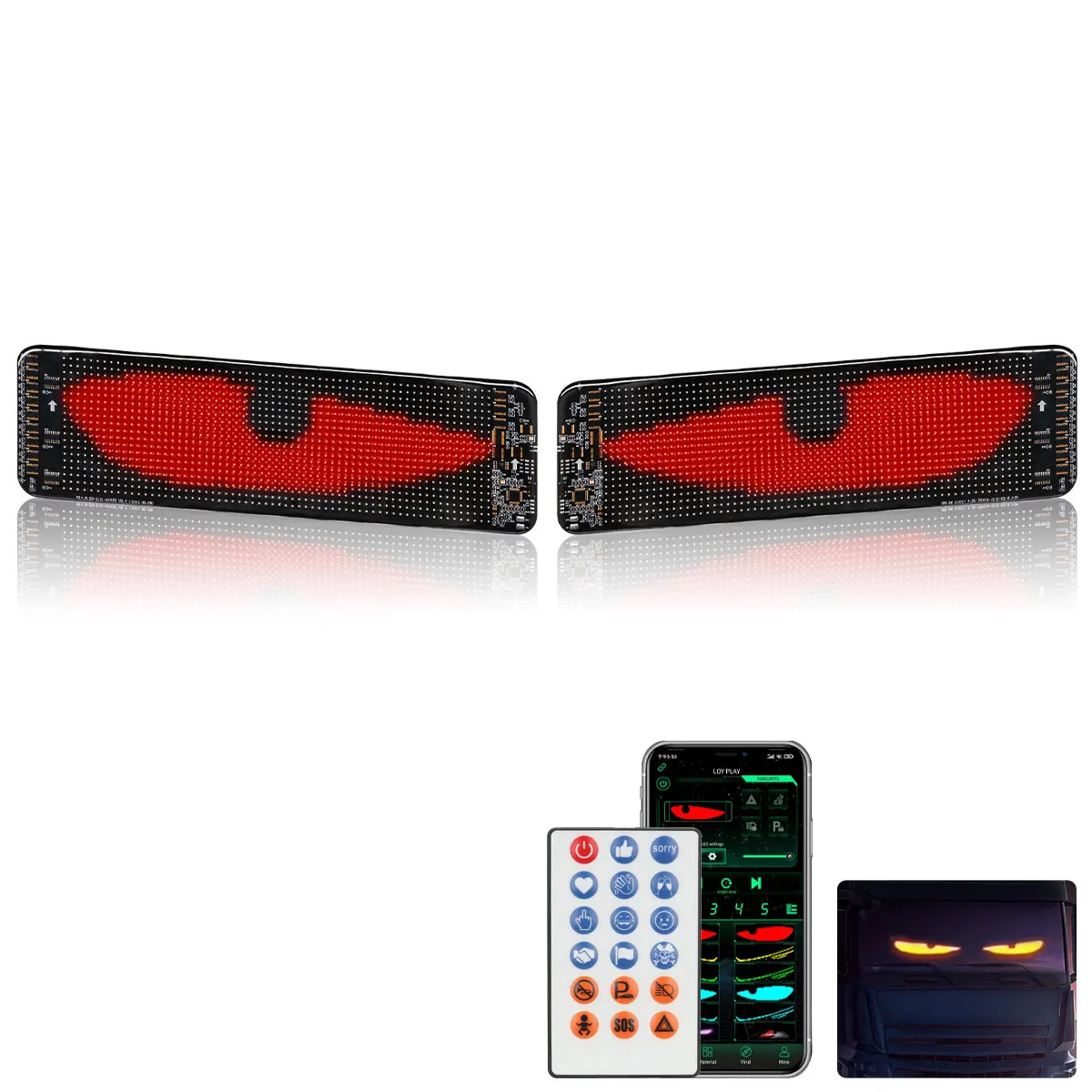 2xFür Lkw Devil's Eye Lampe LED-Bildschirm Auto-Augenlicht Lkw