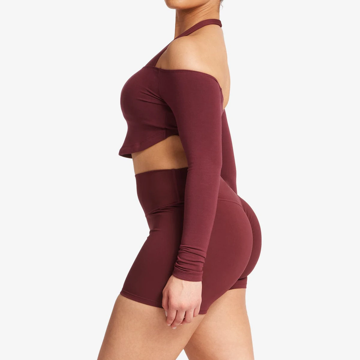 Customize Oem Logo Two Piece Gym Fitness Yoga Set Tops for Women Long Sleeve Halter Neck Yoga Wear Fitness