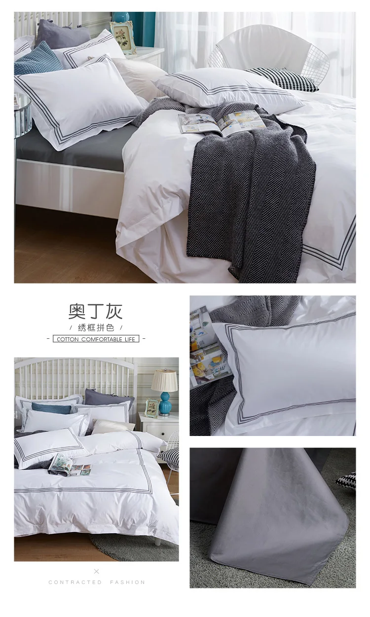 Wholesale 5 Star Hotel Linen 400tc 100 Cotton Bed Sheet Bedding Set