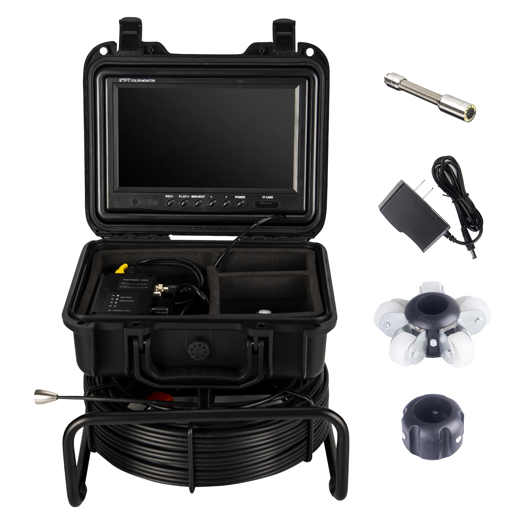 Sewer Pipe Camera 1080P Endoscope 512Hz Self Leveling Industrial 23 mm Head Drain Pipe Inspection Sewer Camera