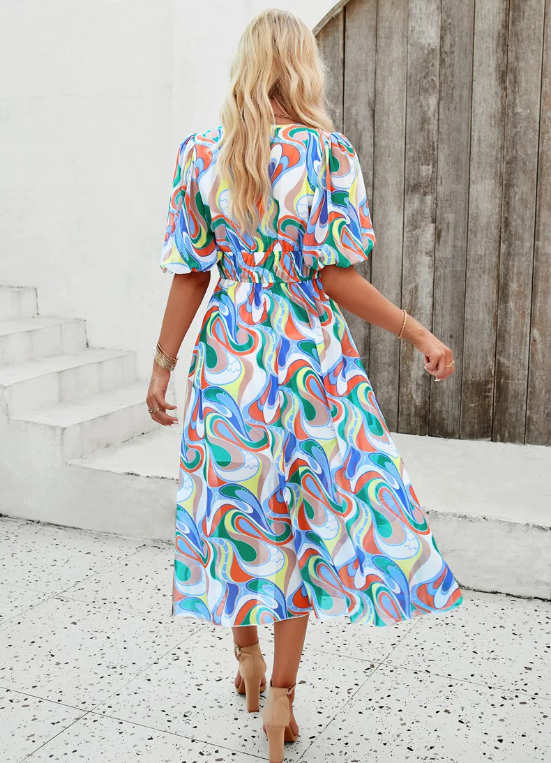 Top a maniche corte con stampa tropicale - Marina