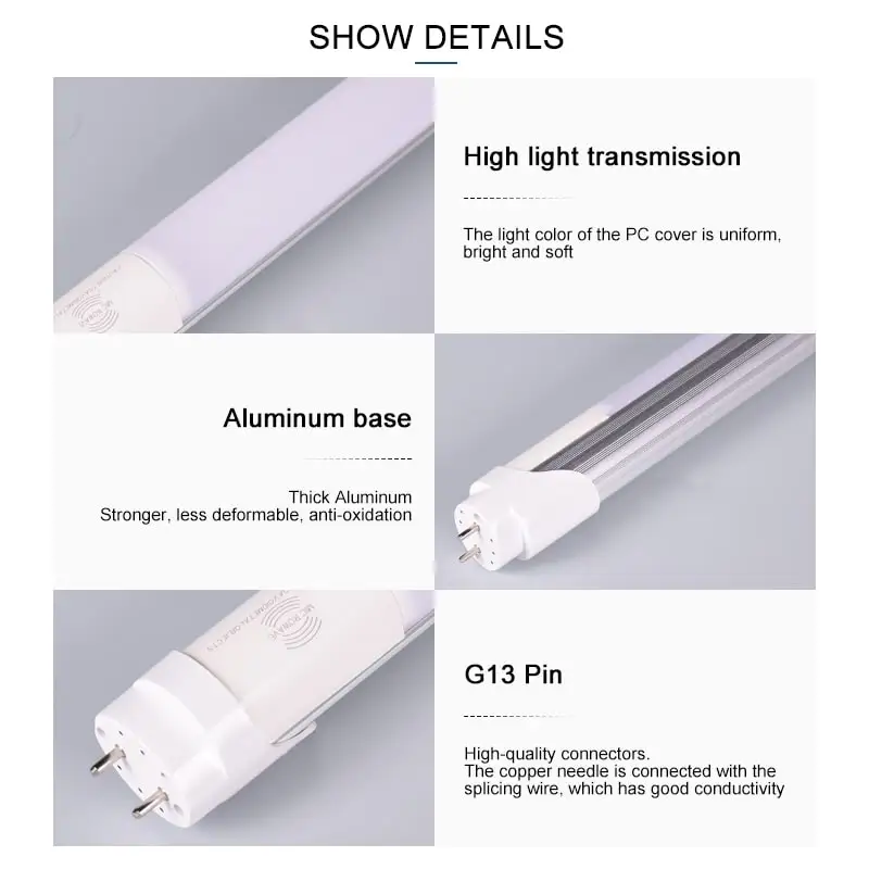 Aier Microwave Sensor 20w 4ft T8 Led Tube Lights With Etl Dlc Oem&odm