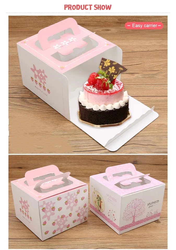 Factory Wholesale Cardboard Cake Packaging Boxes Macaroon Pastry Paper