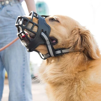 High Quality Short-snouted Dog Muzzle Soft Silicone Adjustable PVC Outdoor Travel Anti-bite and Bark Dog Muzzle