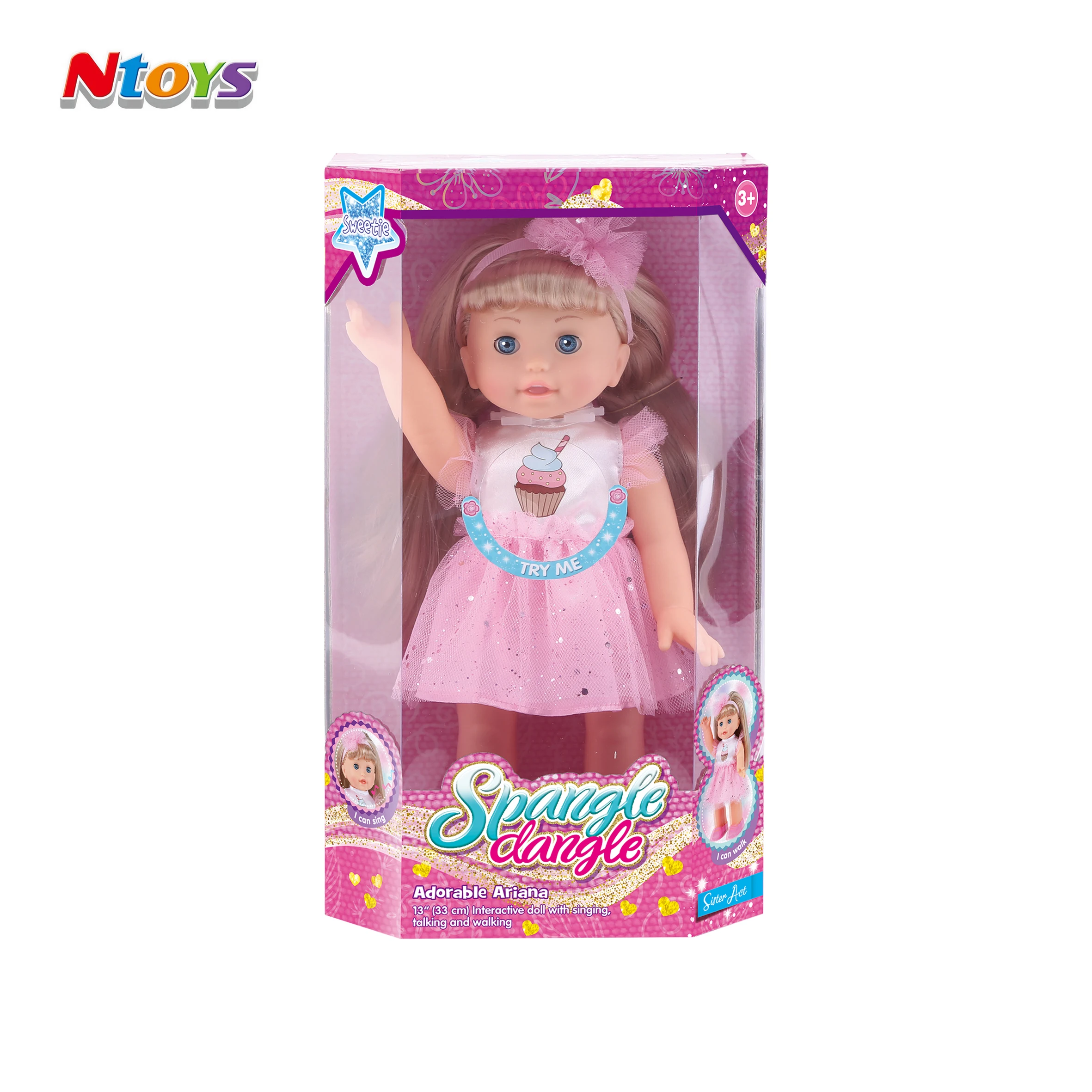 Belinda Factory Direct Sale Top Selling Walking Doll 13IN (33CM) B/O  Walking Singing Talking Doll Voice-activated Control