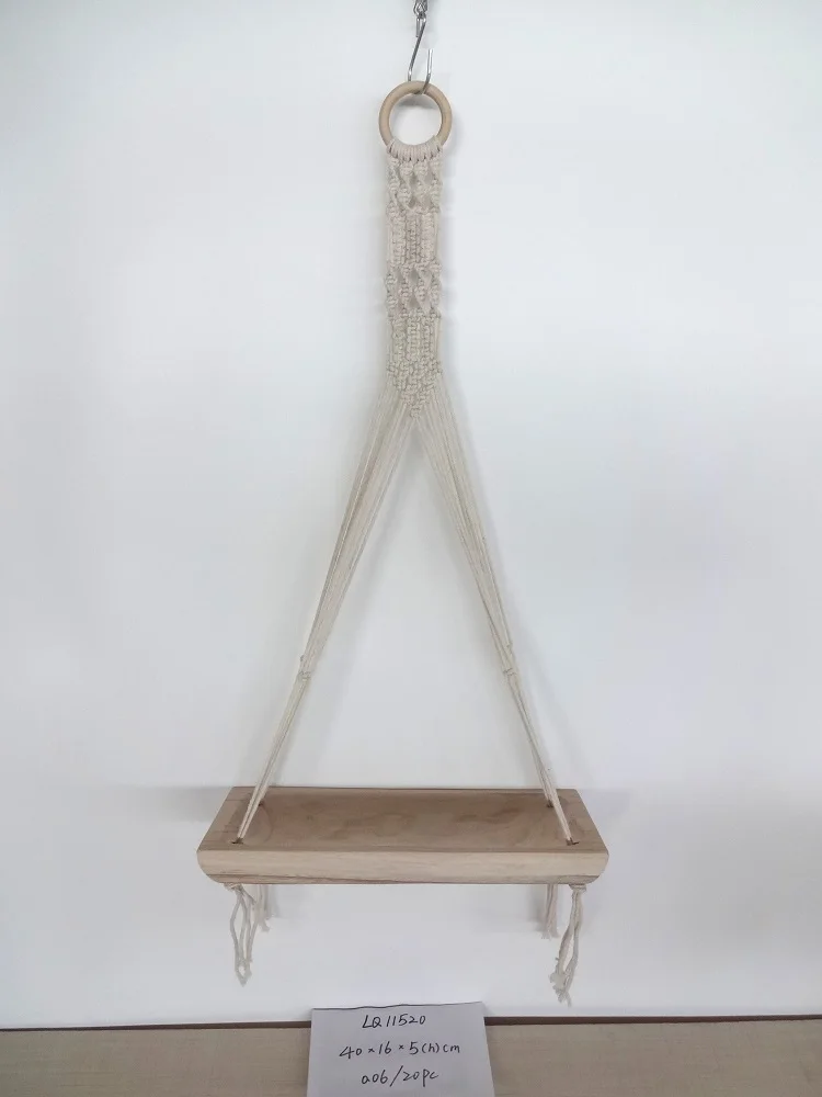 Домашний богемный декор, комнатный и уличный цветочный горшок, деревянный растительный лоток с хлопковой веревкой