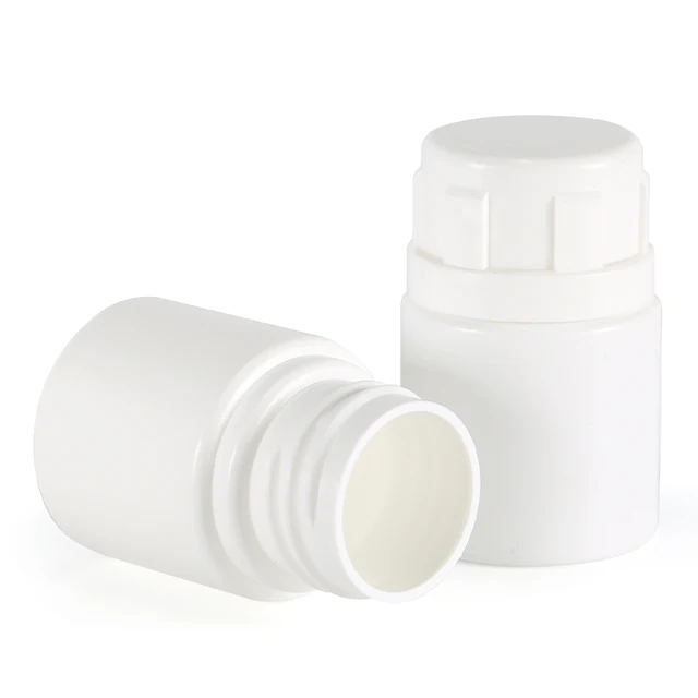 Brand-Approved 40ml HDPE Medicine Bottle Child Resistant Cap White Opaque Top Supplier Quality