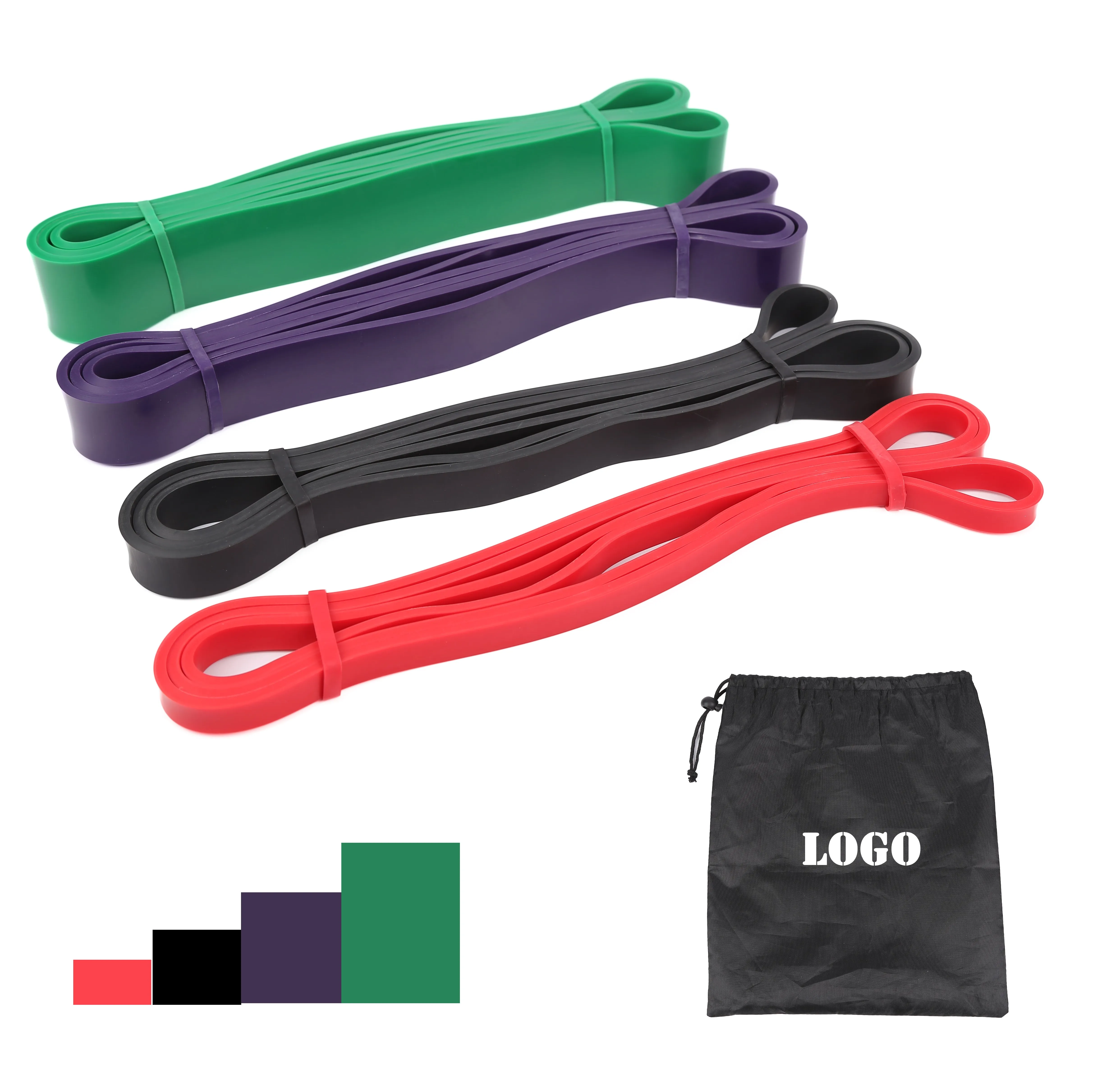 Power Set in Latex Custom Logo Long Workout Bands