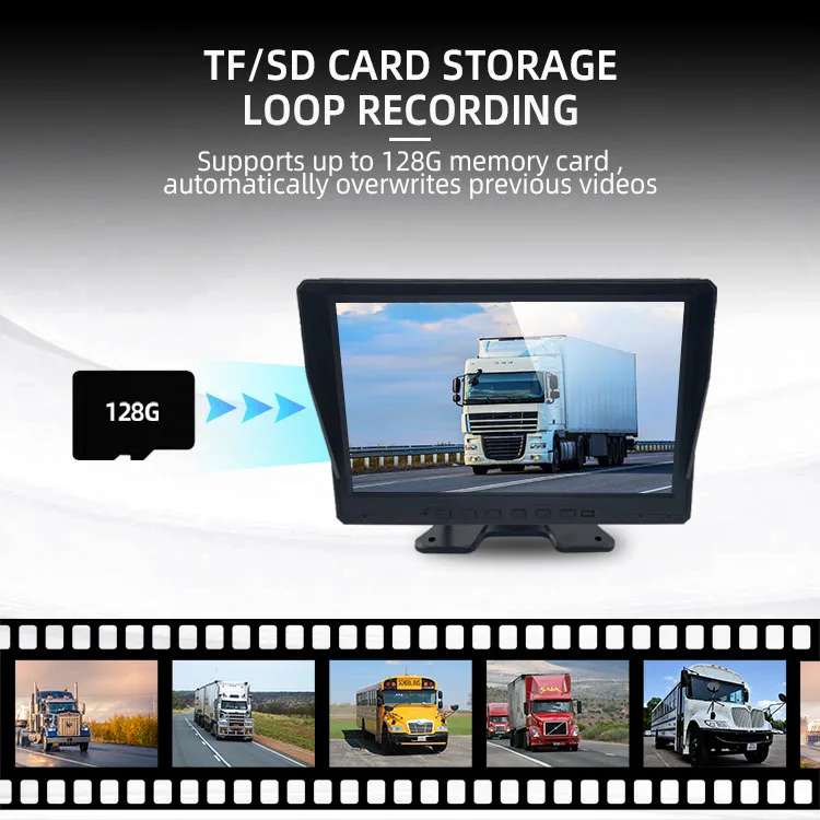 Wemaer 10 Inch Truck Camera Monitor 15m Rear Cable BSD Blind Spot Pedestrian Detection Camera Monitor System for Truck manufacture