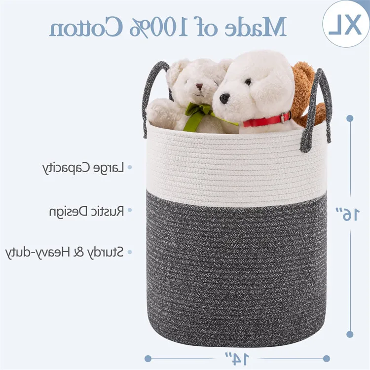 Wardrobe Storage Basket Washable Weave Mini Hand Baskets White