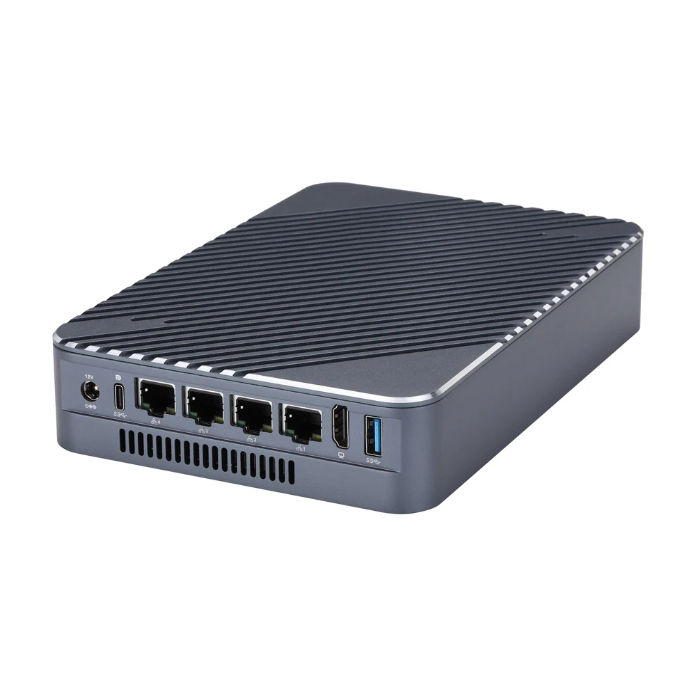 Qotom NAS Storage 4 X Intel 2.5 Gigabit LAN Mini PC FirewallServer 4 X M.2 SSD NAS Storage Server