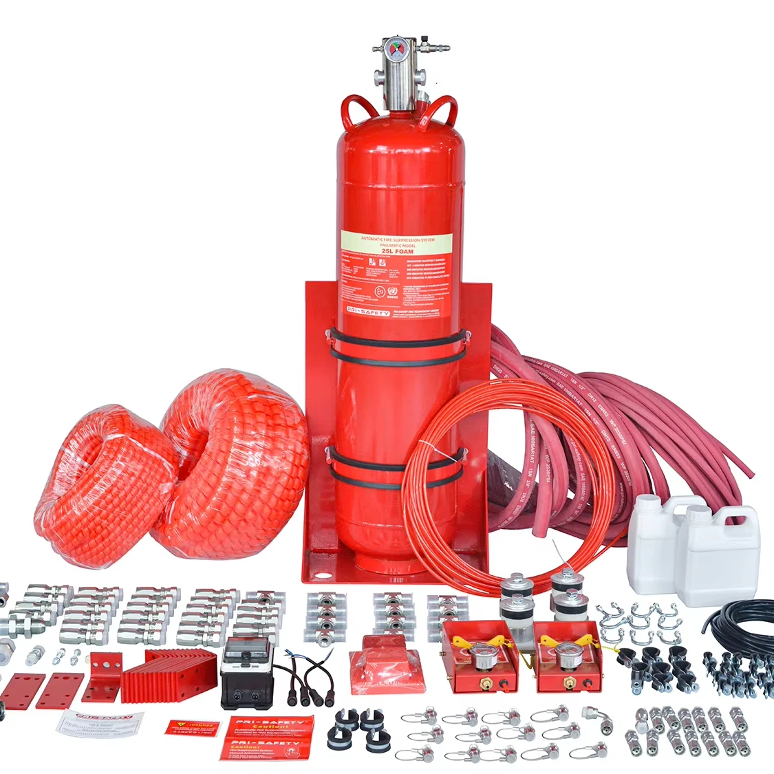 UN ECE R107 сертифицированная система сухого порошкового пожаротушения для горной машины