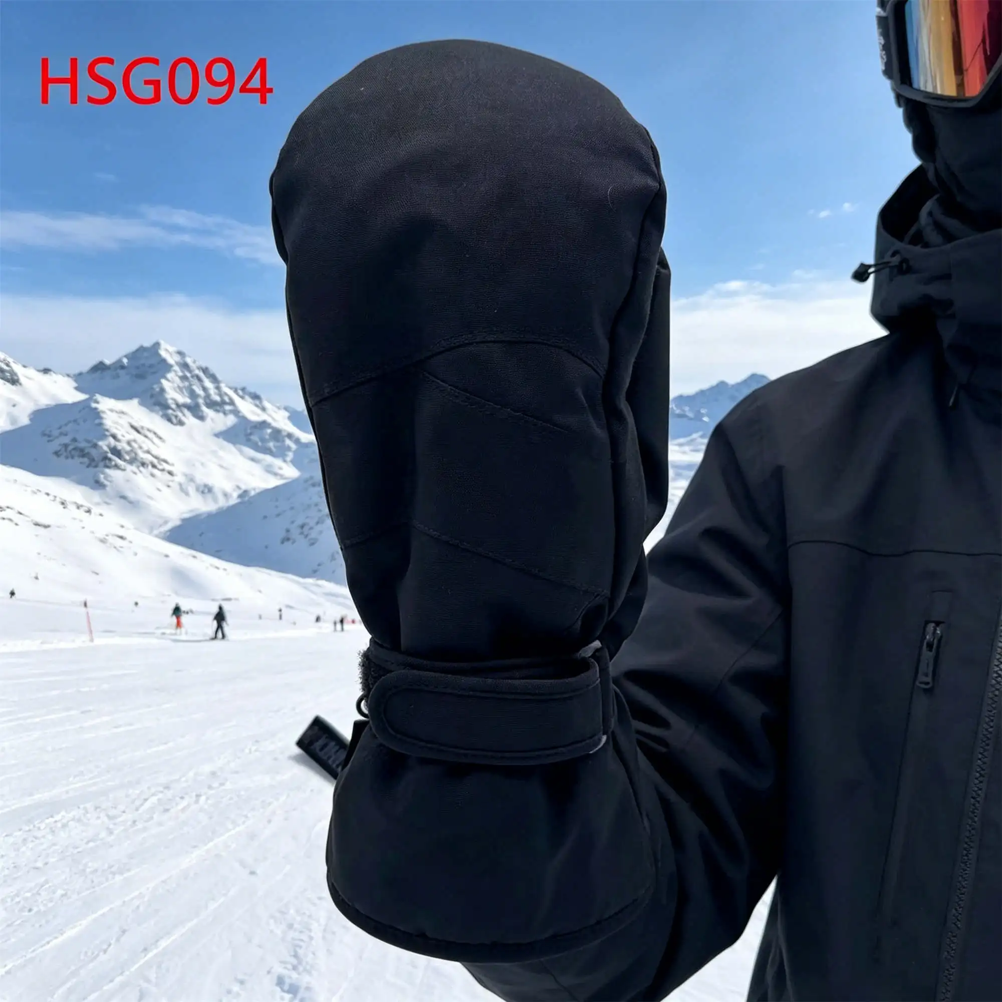 ZYF,extreme Cold Weather Elastic Knitted Cuffs Design Winter Gloves Ski Instructors Super Keep Warm Lining Snow Mittens HSG094