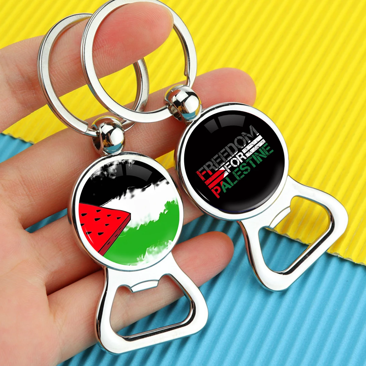 Portachiavi con bandiera della Palestina, catena chiave di design della bandiera della Palestina, accessorio del supporto chiave del pendente della