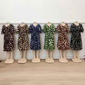 Wholesale New Summer Vintage Waist Casual Women's Short Sleeve Empire Polka Dot V-neck Dress