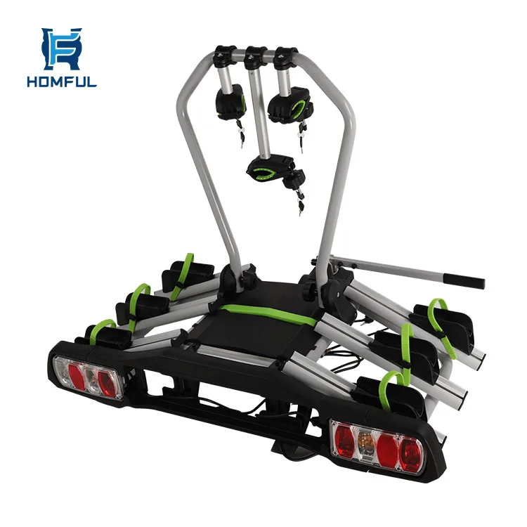 Homful Bicycle Car Rack 3 Bikes Hitch Bicycle Carrier Sedan Outdoor Travel Iron Tube Trunk Mount