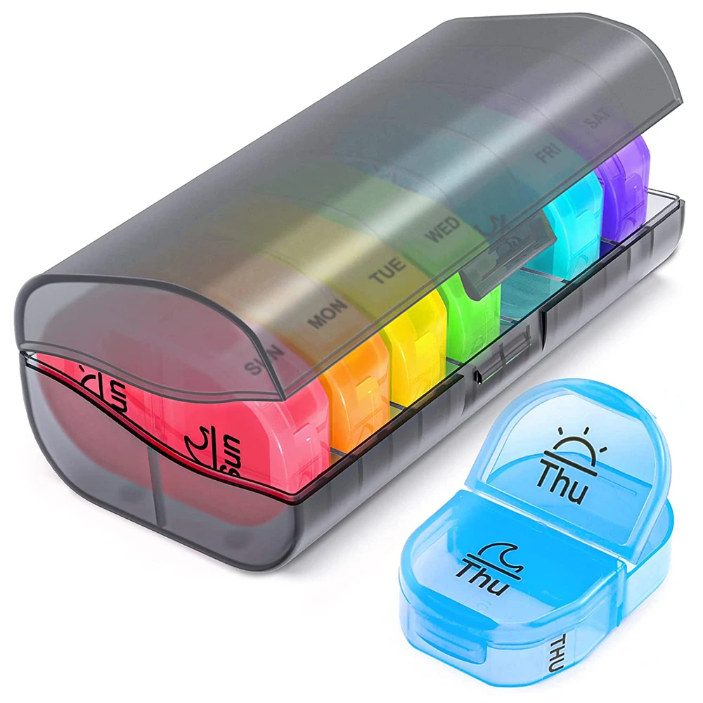 Высококачественный заводской органайзер для таблеток 2 раза в день, пластиковый контейнер для таблеток, экономичный и экологически чистый