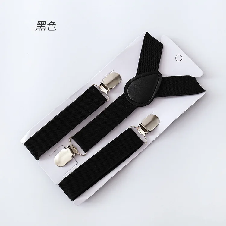 Soild Color Children Belt Bowtie Set Baby Boys Girls Suspenders Clip-on Y-Back Braces Bow Tie Elastic Kids Adjustable