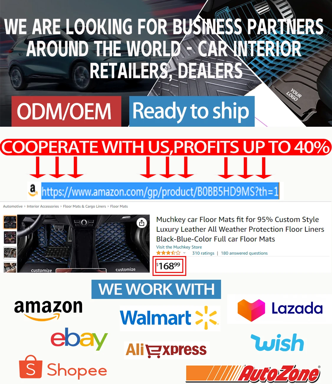 Muchkey Automotive Interior Car Foot Mat 5d Luxury Leather Special Car