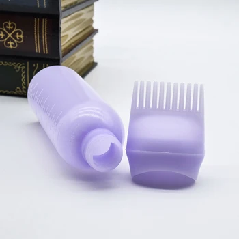 New Plastic Oil Comb Applicator Bottles Shampoo Dispensing Bottle for Salon Hair Coloring Styling in 3 Colors