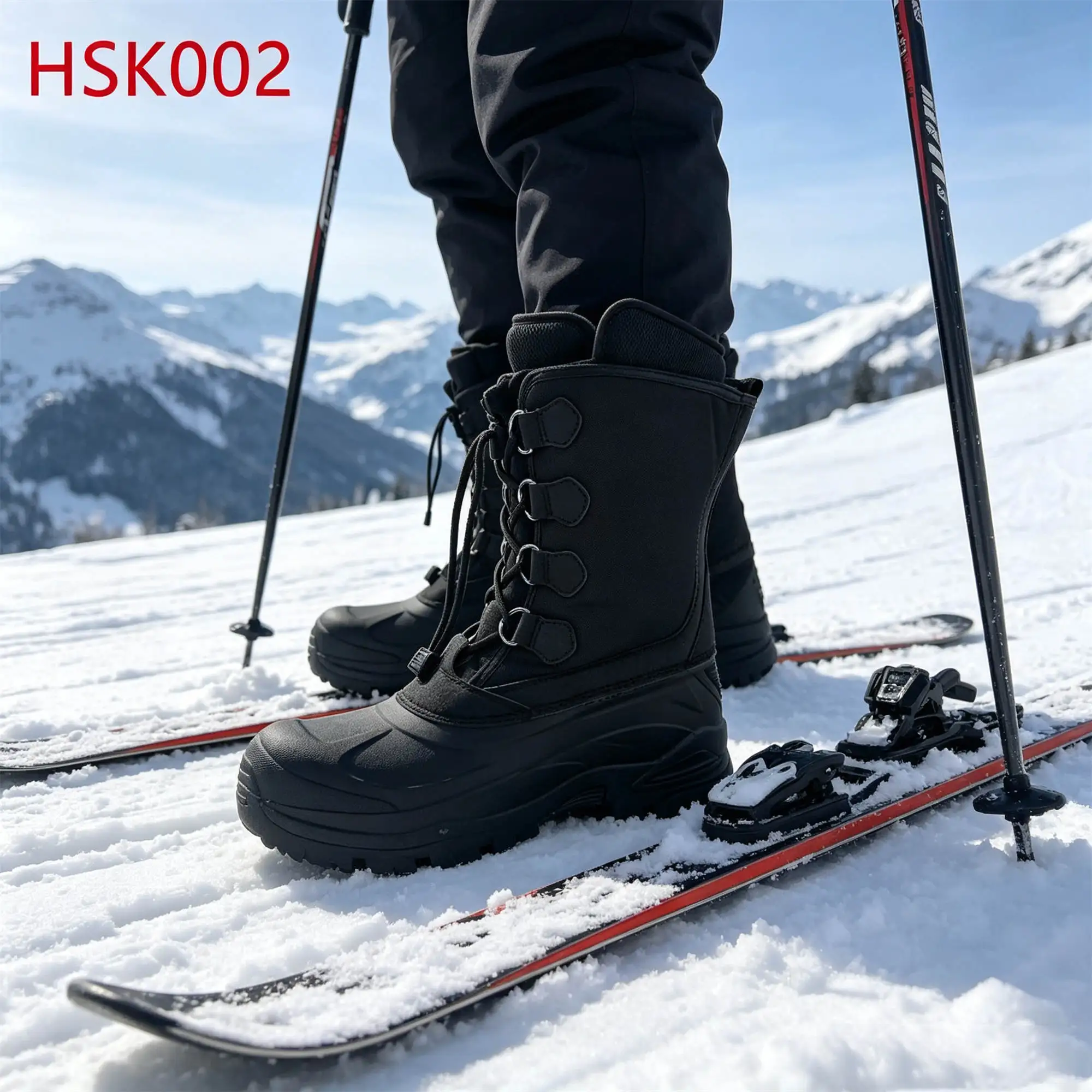 ZYF,winter Occasions Super Keep Warm Lining Black/pink Ski Boots Kids/adult Duck Boots with Removable Waterproof Sock HSK002