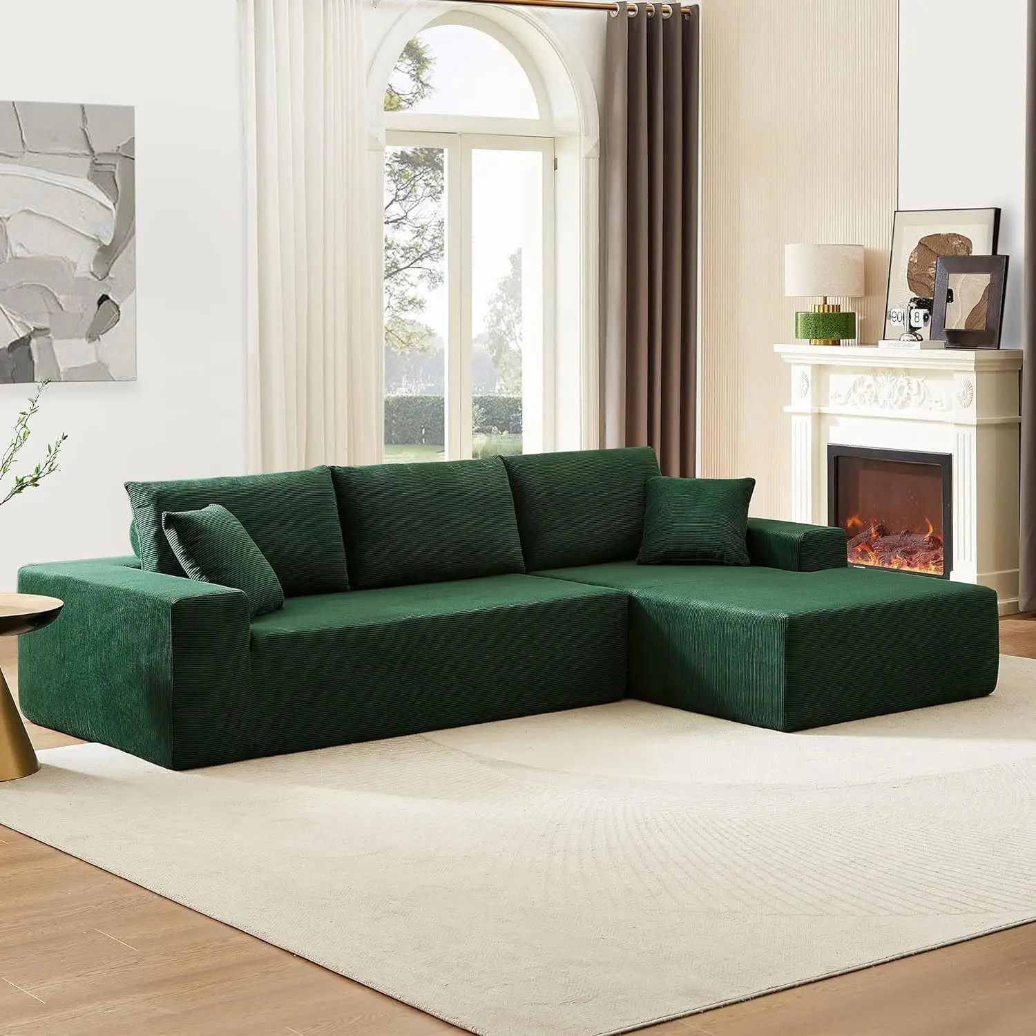 Luxury Modern Velvet Green Sofa Set - Minimalist Couches for