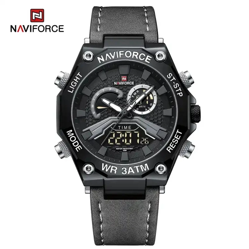 NAVIFORCE New Mens Sport Watches 30m Waterproof Dual Display Digital Male Quartz Chronograph Wristwatch Relogio Masculino 9220 Alibaba