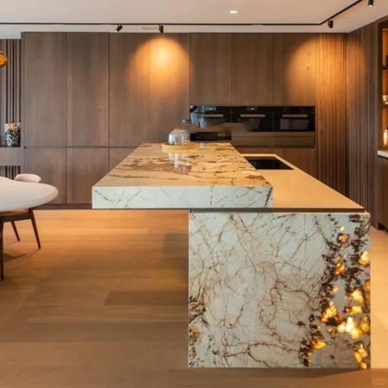 product luxury modern brazilian pandora quartzite kitchen countertops vanity tops table tops natural marble translucent stone island-4