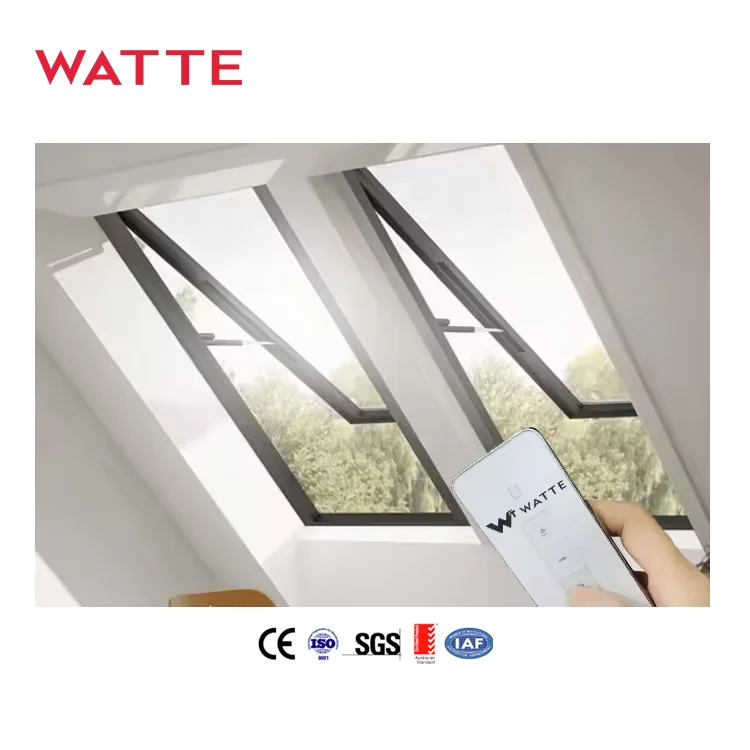 Electric Rooflight Windows Attic Room Balcony Smart Motorized Open Roof Glass Window Rooflight With Inside Blinds