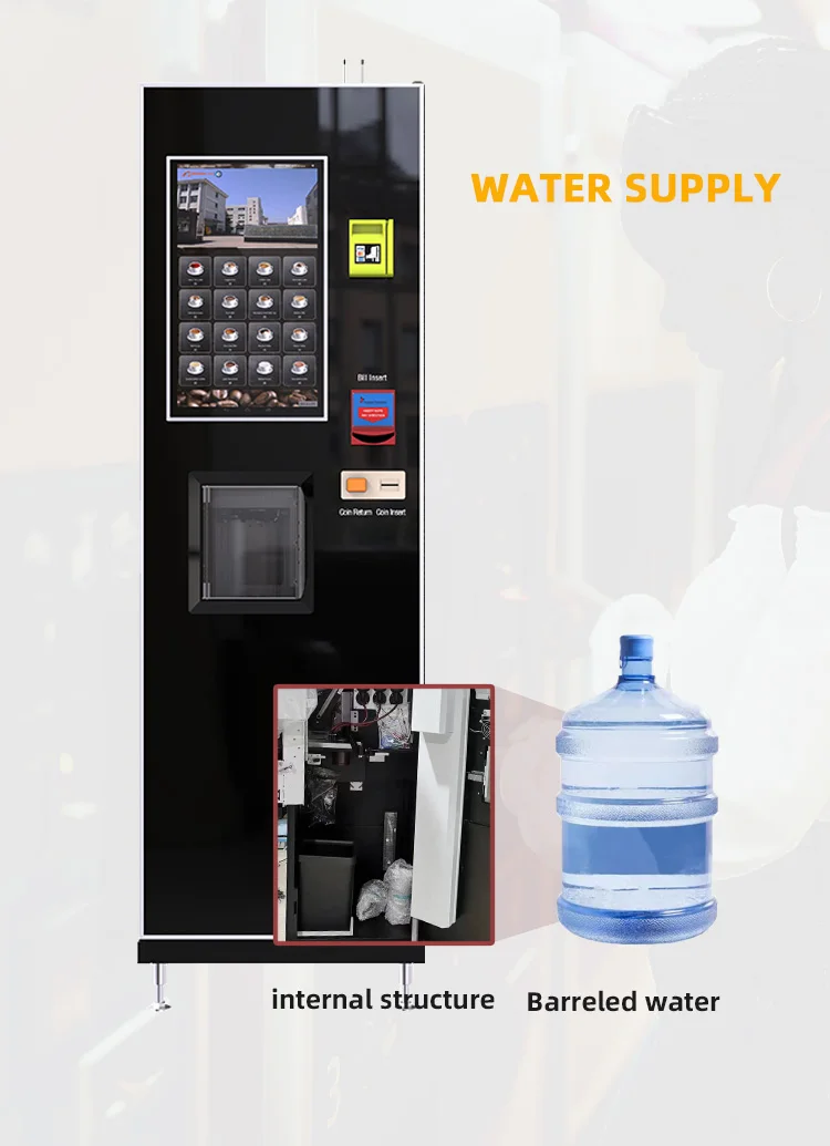 Credit Card Cash Operated Fully Automatic Espresso Freshly Brewed