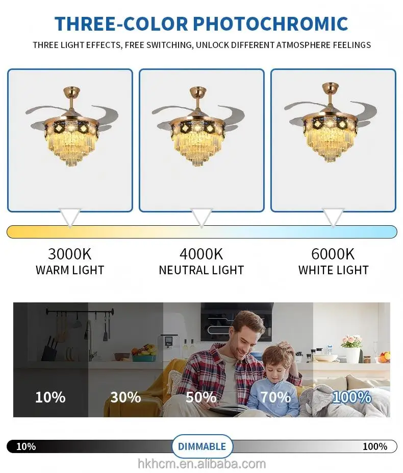 product european crystal ceiling fan light fixture fandelier with led remote 6 speed reversible dc motor living room decorative lighting-3