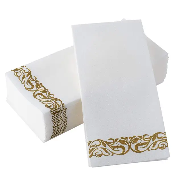 Disposable Guest Towels Soft and Absorbent Paper Hand Towels Durable Decorative Bathroom Hand Napkins for Kitchen,Parties,