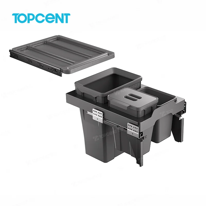 RP Italia Pattumiera INOX Estraibile Per Cucina 1 Secchio 16L Raccolta Differenziata