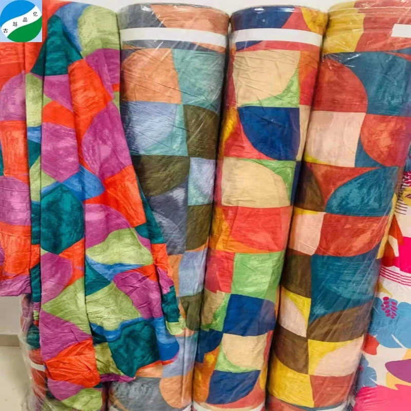 African Polyester barrisol Ceiling 4 Way Stretch  Printed Stock Fabric for Dress Spandex Price Per Meter From Keqiao
